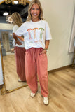 Tyler Mineral Wash Barrel Pants Rust