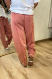 Tyler Mineral Wash Barrel Pants Rust