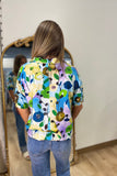 Floral Burst Top Blue