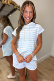 Beach Days Hooded Short Set Blue