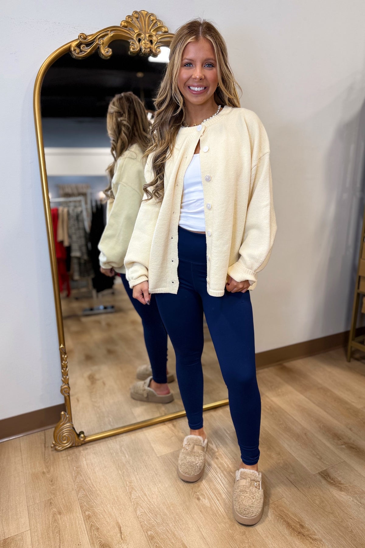 Lazy Days Oversized Cardigan Sweater Lemon