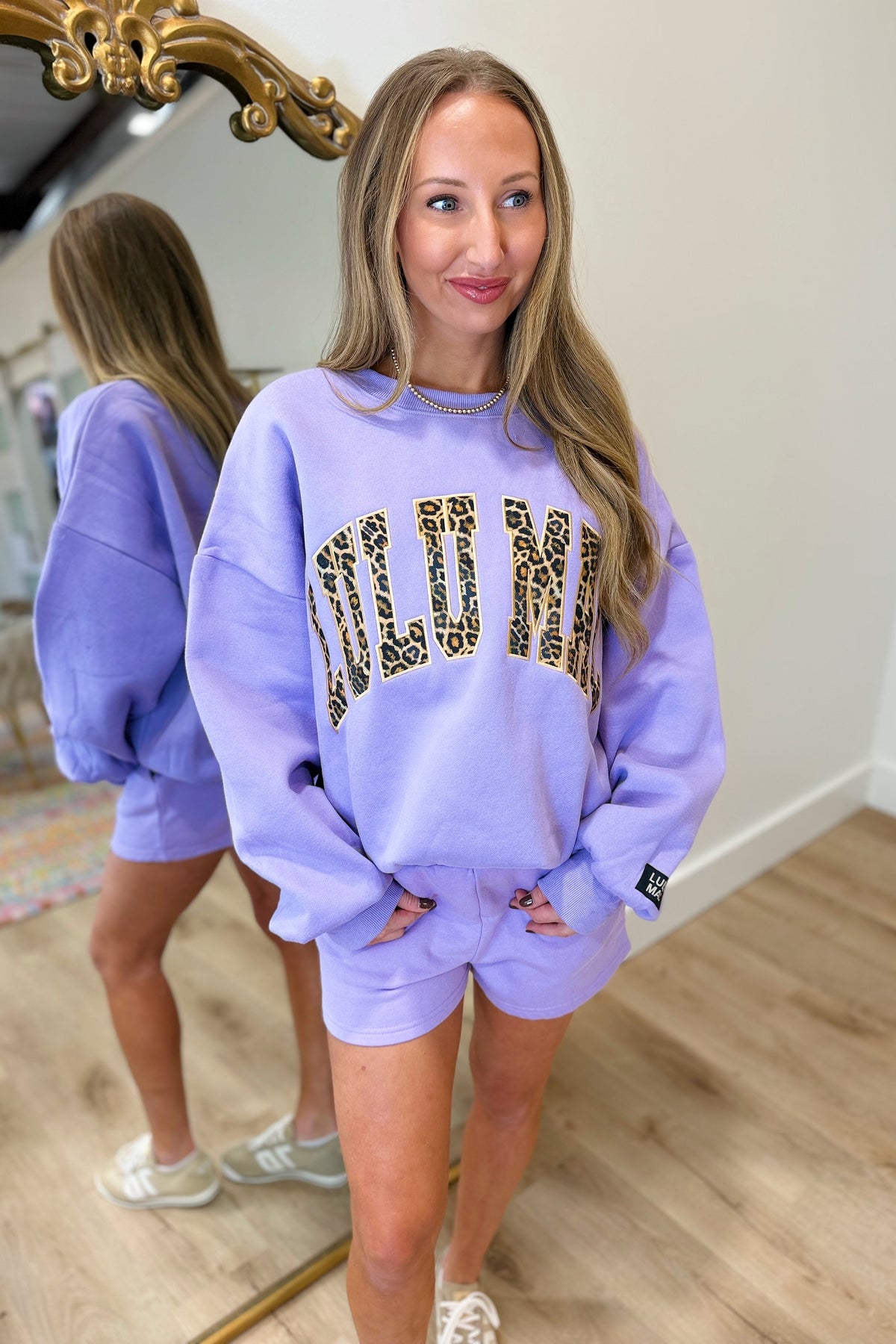 Lulu Mac Sweatshirt Lavender Leopard