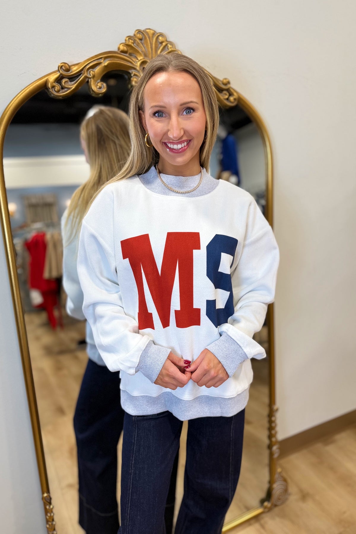 Mississippi Reversible Mock Neck Red/ Navy Pt 2