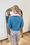 Woodland Blush Quarter Zip Sweater