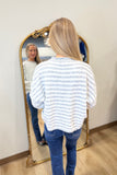 Striped Sensation Cardigan Sweater Heather Grey