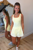 Prissy Pleat Athletic Romper Lemon