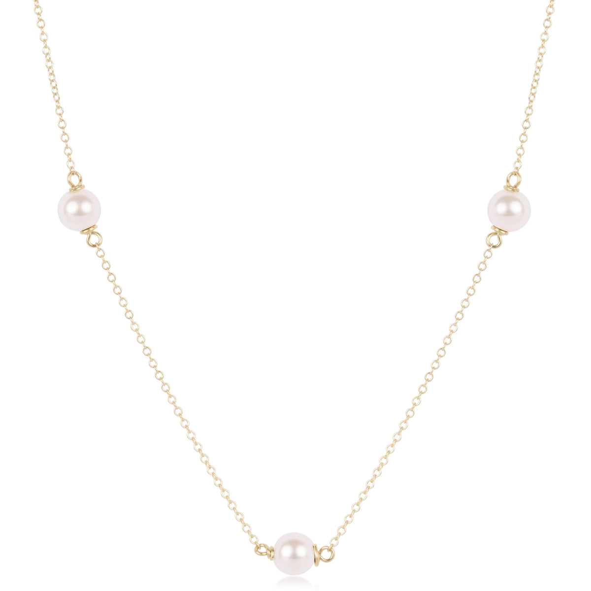 E Newton Simplicity Gold Pearl Necklace 6mm Bead Various