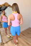 Butter Sleeveless Racer Back Tank Top Pink