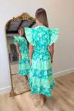 Garden of Greens Colorblock Mid Dress