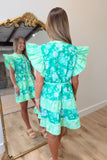 Garden of Greens Colorblock Mini Dress