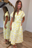 Sunpetal Scallop  Midi Dress