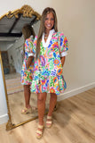 Fiesta Floral Puff Sleeve Dress