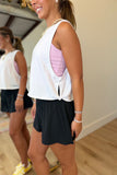 Side Knot Casual Tank White