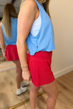 Side Knot Casual Tank Blue