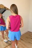 Side Knot Casual Tank Plum