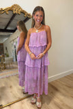 Attention on Me Tiered Lace Dress Orchid