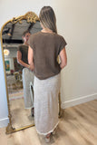 Basic Days Knit Button Top Brown
