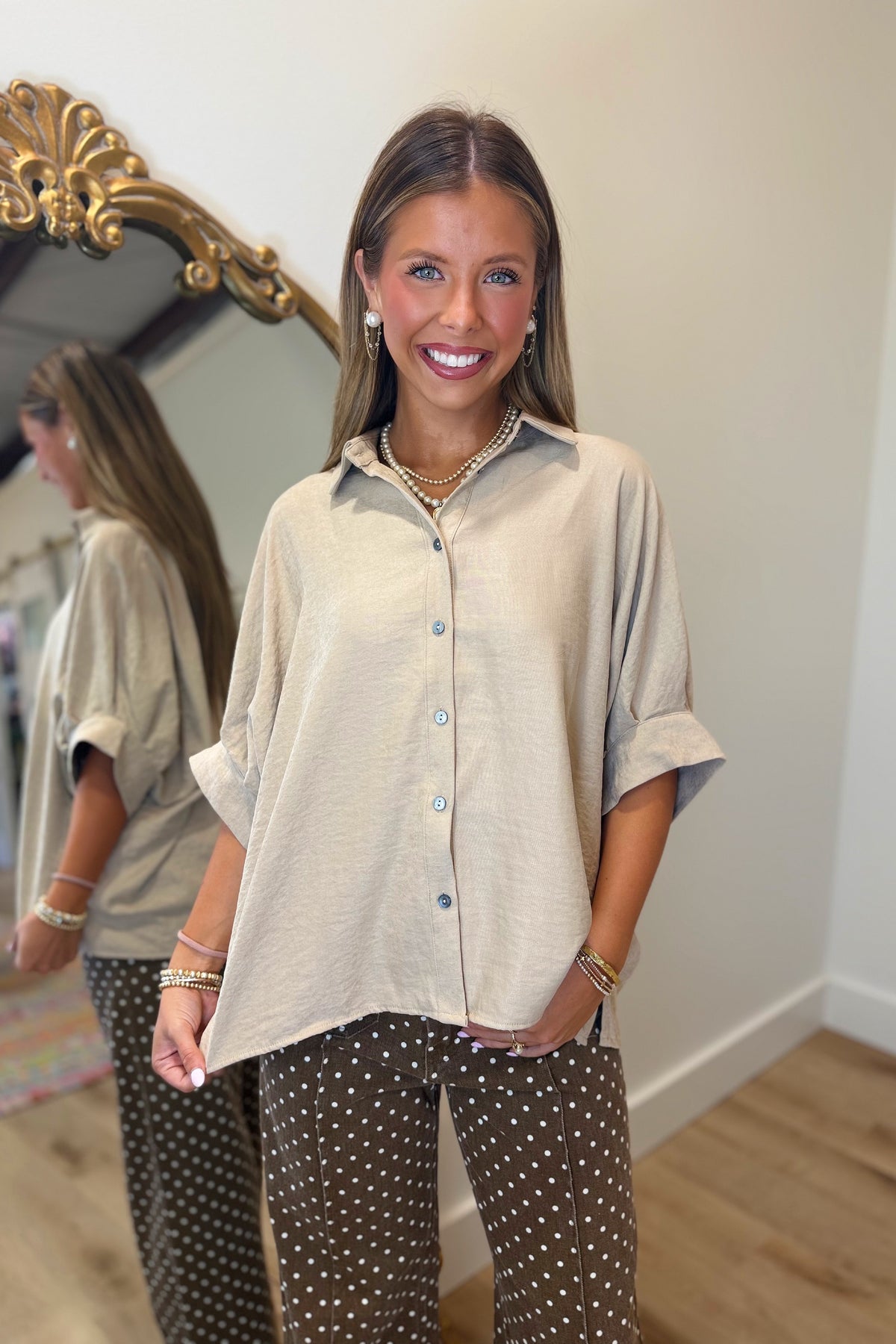 Saddle Up in Suede Top Khaki