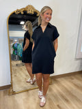 Go Team V Neck Dress Black