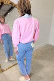 Charlie B Side Button Pants Light Blue