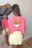 Morgan Open Back Mineral Washed Top Coral