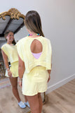 Mineral Wash A-line Mini Skort Yellow