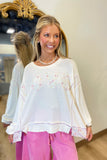 L O V E Pullover Top Ivory