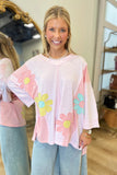 Full Bloom Applique' Top Pink