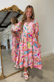 Umgee Pink Paisley Midi Dress