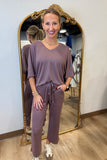 Softies Capri V Neck Lounge Set Driftwood
