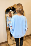 Sequin Santa Oversized Sweatshirt Blue