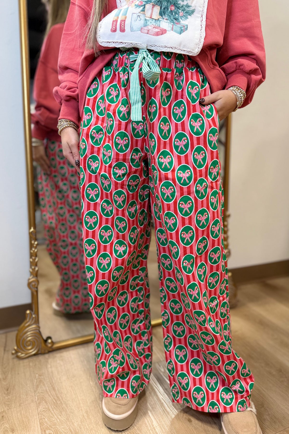 Candy Cane Lounge Pajama Pants Red