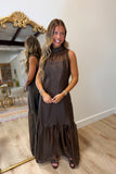 Romantic Evening Sheer Dress Brown