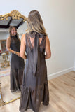Romantic Evening Sheer Dress Brown