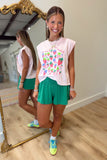 V Crossover Flared Active Shorts Green