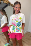 V Crossover Flared Active Shorts Flaming Pink