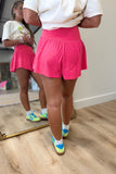 V Crossover Flared Active Shorts Flaming Pink