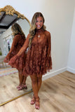 Western Romance Long Sleeve Lace Dress