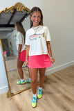 Butter V Shaped High-Waist Active Skort Flamingo Pink