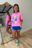 Glory To God Graphic Tee Neon Pink
