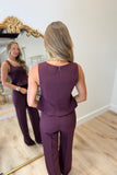 Leanne Peplum Top Wine