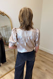 Champagne Elegance Short Sleeve Blouse