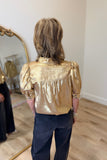 Golden Elegance Short Sleeve Blouse