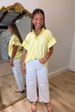 Umgee Picnic Plaid 3d Floral Top Yellow