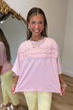 Basic But Elevated Ruffled Top Pink