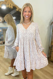 Golden Days Floral Dress Rose Beige