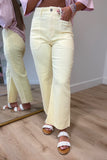 JBD High Rise Utility Wide Leg Jean Pastel Yellow