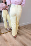JBD High Rise Utility Wide Leg Jean Pastel Yellow