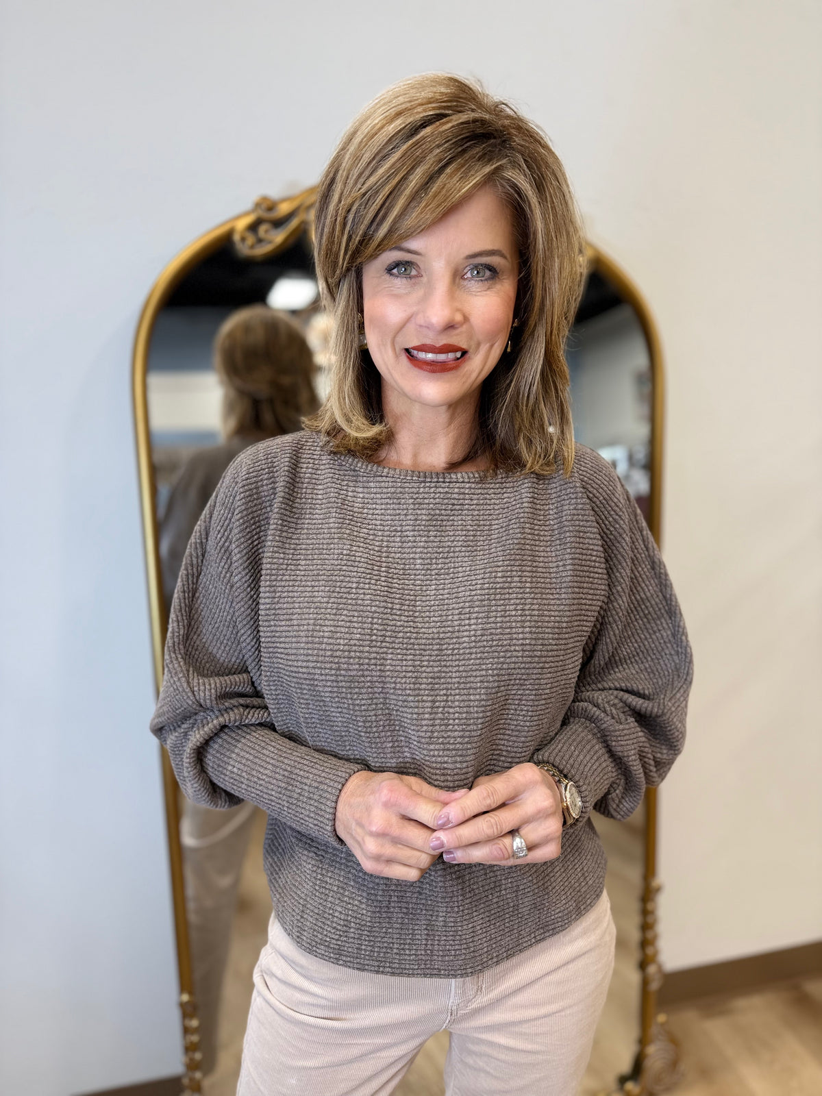 Dylan Andie Dolman Sleeve Top Brown