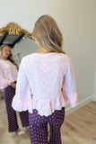 Going Girly Floral Flutter Sleeve Top Pink